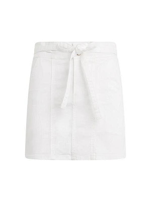 Tie-Waist Cotton Miniskirt