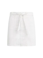 Tie-Waist Cotton Miniskirt