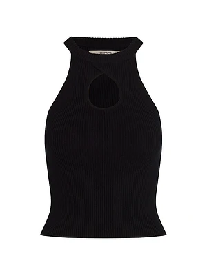 Rib-Knit Keyhole Racerback Tank