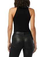 Rib-Knit Keyhole Racerback Tank