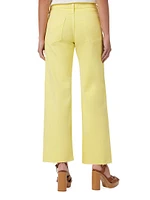 Rosie High-Rise Button Fly Wide-Leg Ankle Jeans