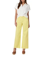 Rosie High-Rise Button Fly Wide-Leg Ankle Jeans