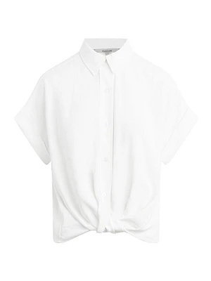 Knotted Button-Down Shirt