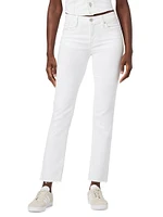 Nico Mid-Rise Slit Straight Ankle Jeans