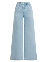 Jodie Pleated Front Yoke Wide-Leg Jeans