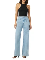 Jodie Pleated Front Yoke Wide-Leg Jeans