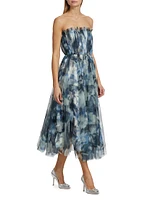 Marni Strapless Tulle Midi-Dress