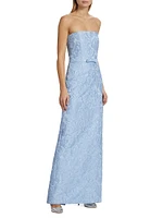 Sophia Jacquard Relief Strapless Gown