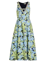 Millie Floral Embellished Faille Cocktail Dress