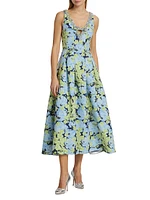 Millie Floral Embellished Faille Cocktail Dress