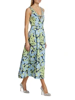 Millie Floral Embellished Faille Cocktail Dress