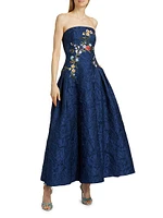 Belle Embroidered Jacquard Gown