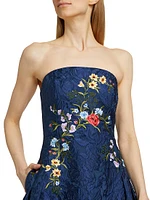 Belle Embroidered Jacquard Gown