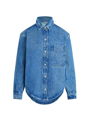 Cotton Denim Button-Front Shirt