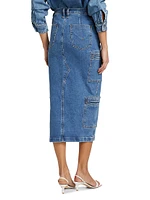 Denim Cargo-Style Skirt