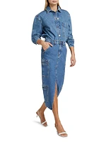 Denim Cargo-Style Skirt