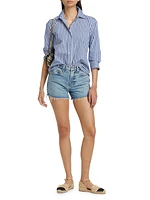 Le Brigette Frayed Denim Shorts