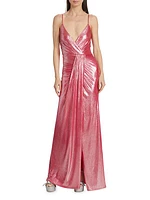 Kade Metallic Draped Gown