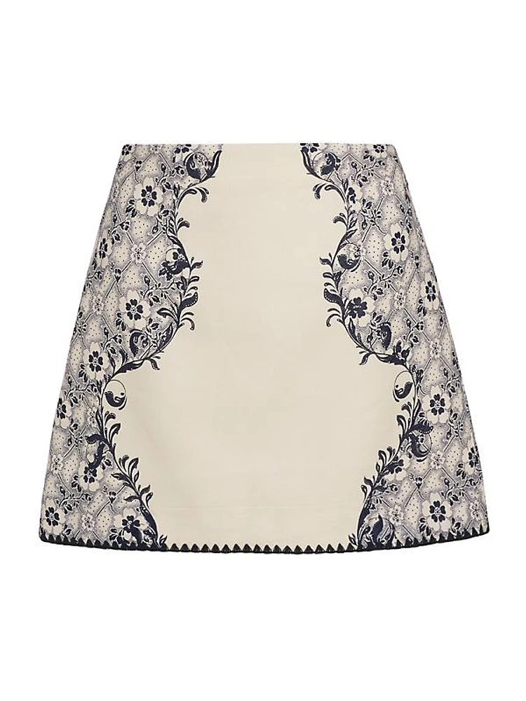 Airlie Floral Linen Miniskirt