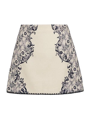 Airlie Floral Linen Miniskirt