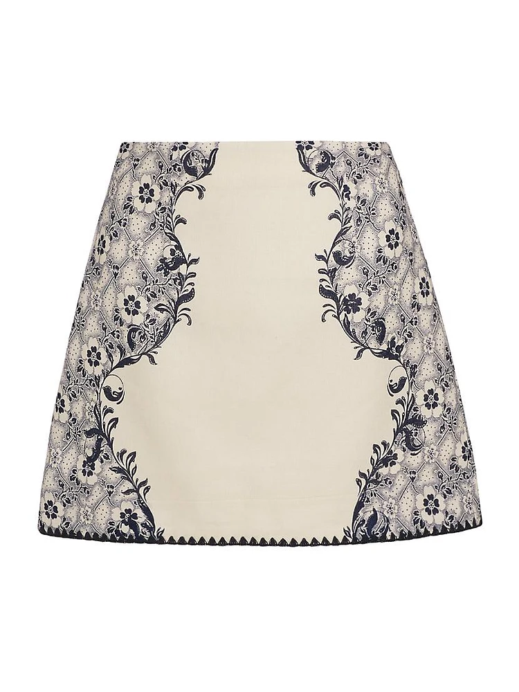 Airlie Floral Linen Miniskirt