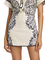 Airlie Floral Linen Miniskirt