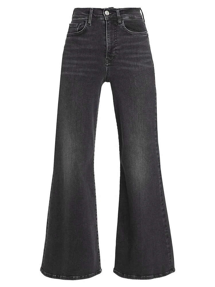 Le Palazzo High-Rise Cropped Wide-Leg Flare Jeans