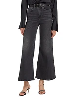 Le Palazzo High-Rise Cropped Wide-Leg Flare Jeans