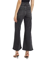 Le Palazzo High-Rise Cropped Wide-Leg Flare Jeans