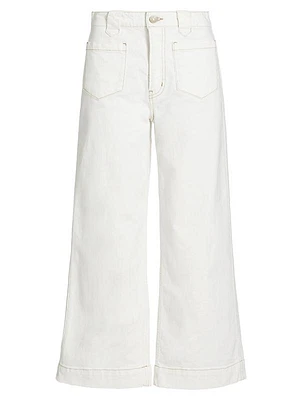 Utility Stretch-Cotton Straight-Leg Crop Jeans