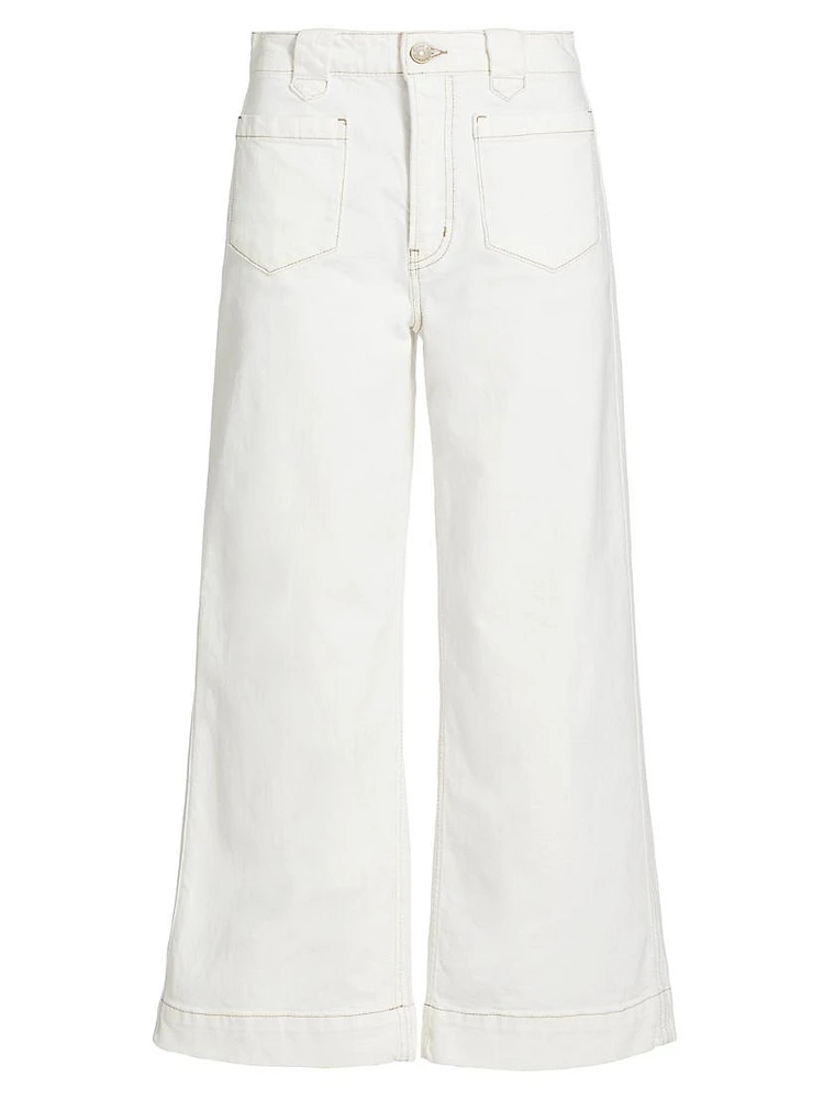 Utility Stretch-Cotton Straight-Leg Crop Jeans