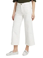 Utility Stretch-Cotton Straight-Leg Crop Jeans