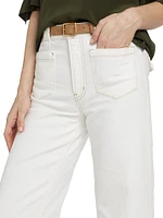 Utility Stretch-Cotton Straight-Leg Crop Jeans