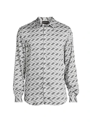 Geometric Print Sportshirt