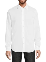 Seersucker Button-Up Sport Shirt