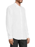 Seersucker Button-Up Sport Shirt