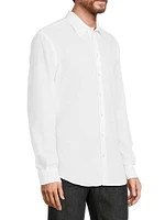 Seersucker Button-Up Sport Shirt