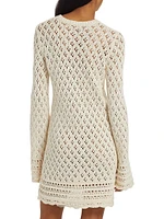 Crochet Long-Sleeve Minidress