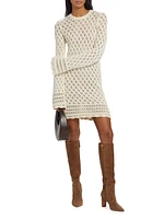 Crochet Long-Sleeve Minidress