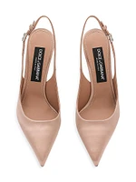 110MM Satin Slingback Pumps