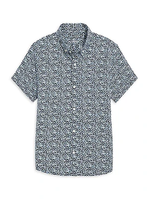 Little Boy's & Boy's Floral Print Short-Sleeve Shirt