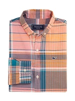 Little Boy's & Plaid Madras Whale Shirt