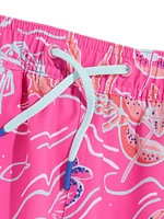 Boy's Seashell Print Chappy Swim Trunks