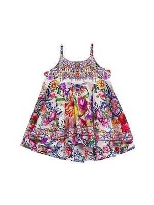 Baby Girl's Floral Print Tiered Dress