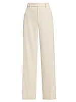 Cotton-Blend High-Rise Wide-Leg Pants