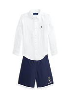 Little Boy's & Scuba Polo Bear Swim Trunks