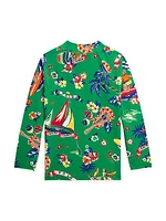 Little Boy's & Boy's Surf Polo Bear Rashguard Swim Top