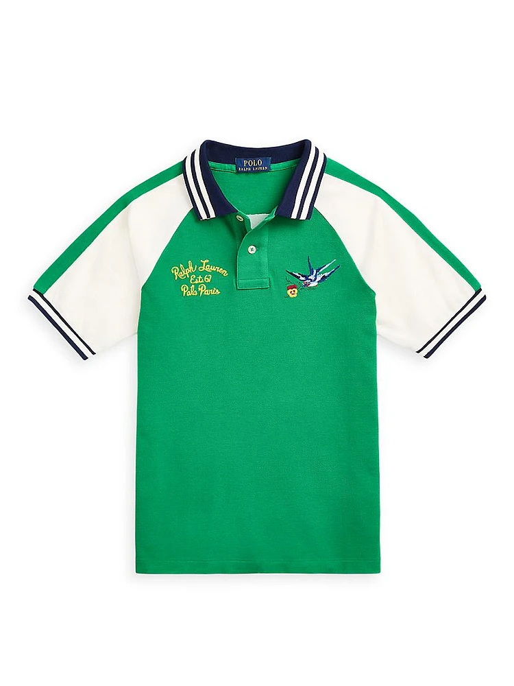 Little Boy's & Paris Mesh Polo Shirt