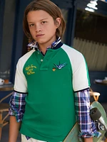 Little Boy's & Paris Mesh Polo Shirt