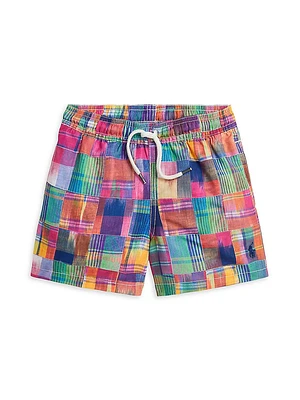 Little Boy's & Patchwork Print Swim Trunks